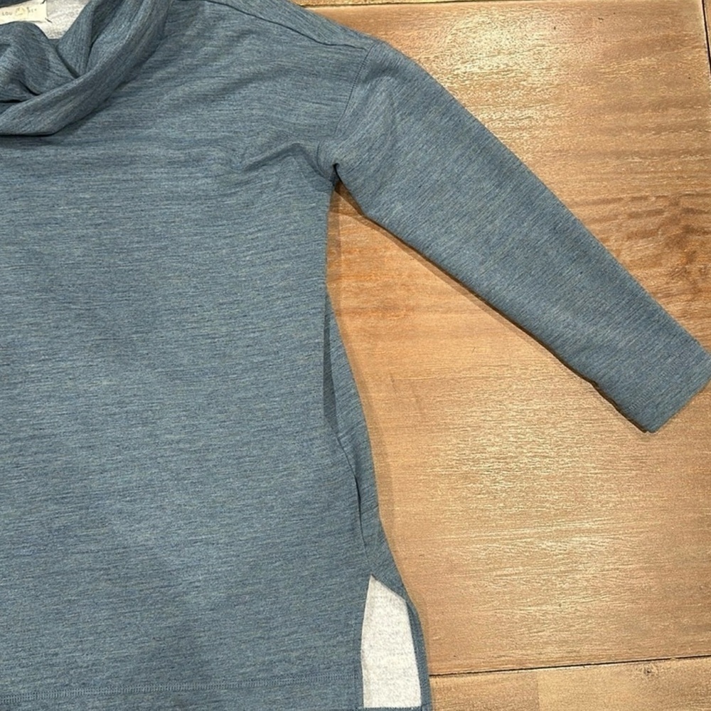 Lou & Grey Heathered Blue Cowl Neck Top - Picture 5 of 8